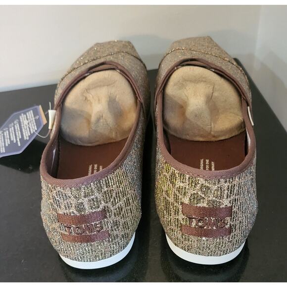 TOMS Alpargata Women’s Shoes Size 8 Bronze Animal Printed Glitter New With Box - Picture 5 of 15